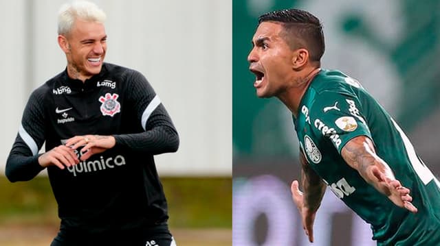 Roger Guedes, do Corinthians, e Dudu, do Palmeiras