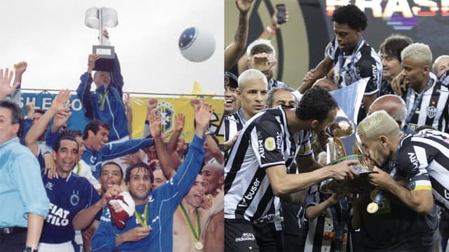 Montagem - Cruzeiro 2003 e Atlético 2021
