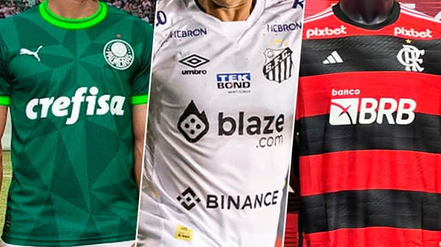 Camisas Palmeiras,Santos  e Flamengo