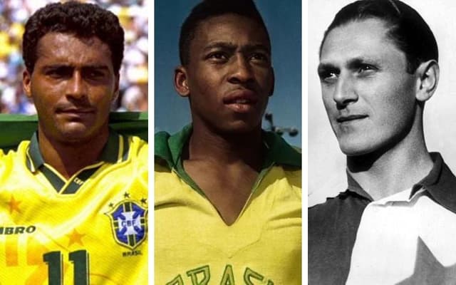 Romário, Pelé e Josef Bican - Montagem