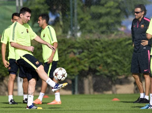 Messi e Luis Enrique - Barcelona (Foto: Lluis Gene/AFP)