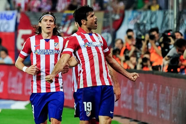 Atletico de Madrid x Elche - Diego Costa e Filipe Luís (Foto: Dani Pozo/AFP)