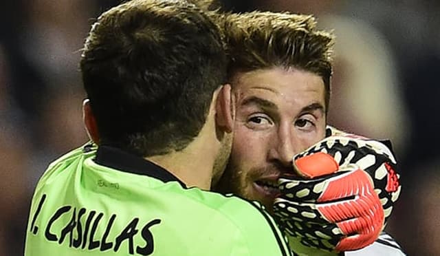 Atlético de Madrid x Real Madrid - Sergio Ramos e Casillas (Foto: Javier Soriano/AFP)