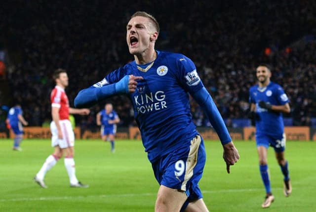 Vardy marca contra o United e faz história na Premier League (Foto: Oli Scarff / AFP)