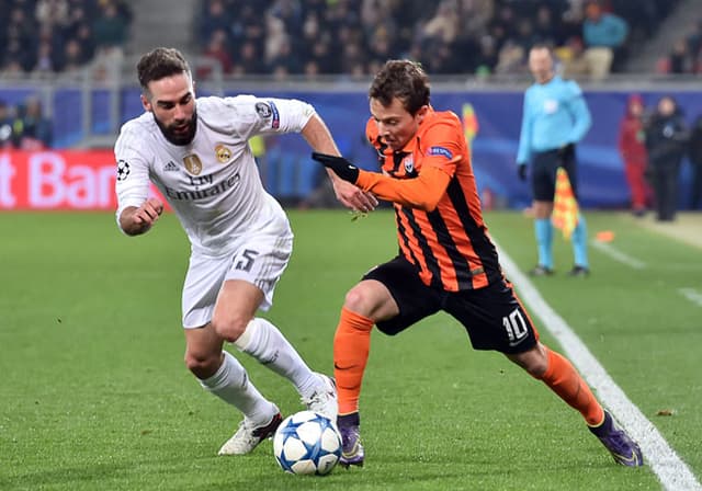 Carvajal - Shakhtar x Real Madrid (Foto: Sergei Supinsky / AFP)