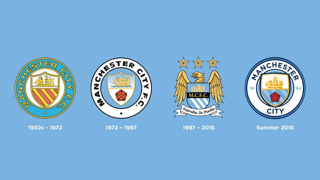 Escudos do Manchester City (Foto: Divulgação)