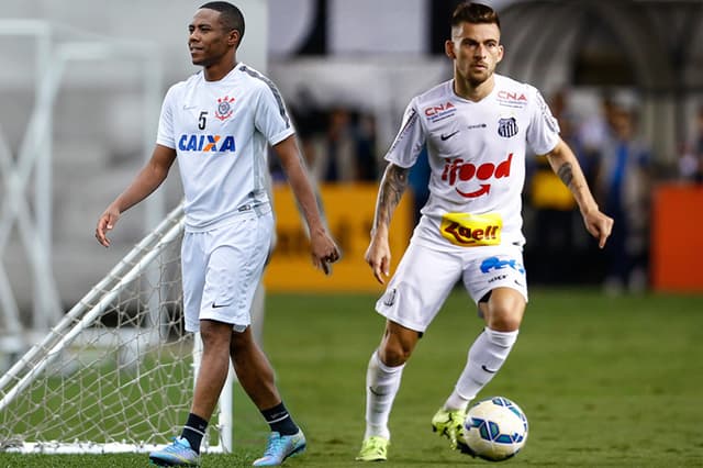 Elias (Corinthians) e Lucas Lima (Santos)