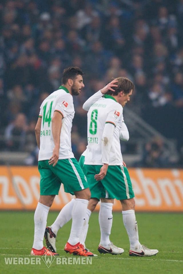 Fritz e Pizarro - Schalke x Werder Bremen (Foto: Reprodução / Facebook)