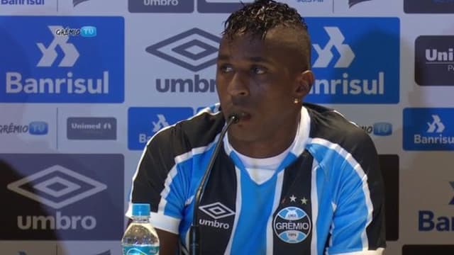 Apresentação de Miller Bolaños (Foto: Lucas Uebel / Grêmio FBPA)