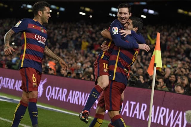 Daniel Alves, Suarez e Messi