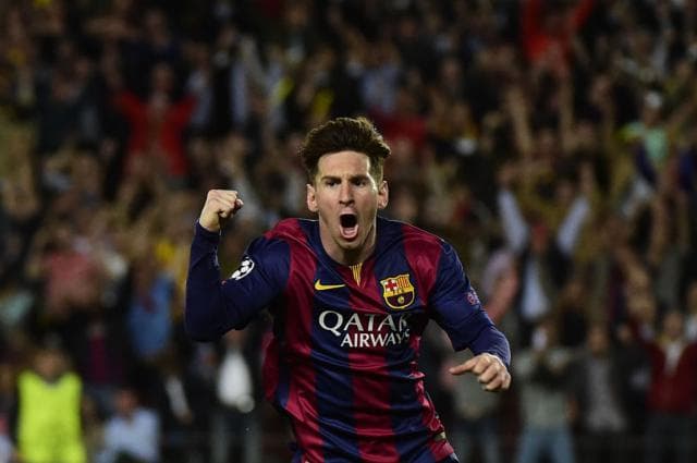 Messi foi o artilheiro da Champions League 2014/2015 ao lado de CR7 e Neymar, com dez gols