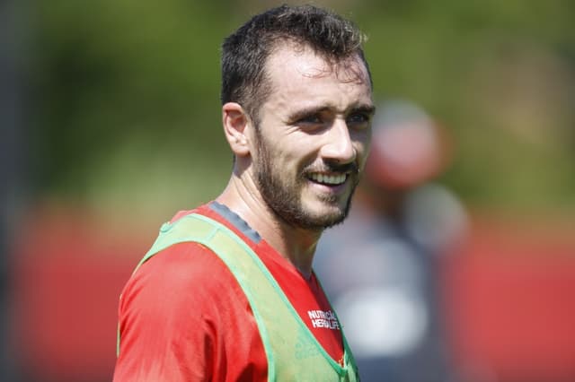 Mancuello em treino do Flamengo (Gilvan de Souza / Flamengo)