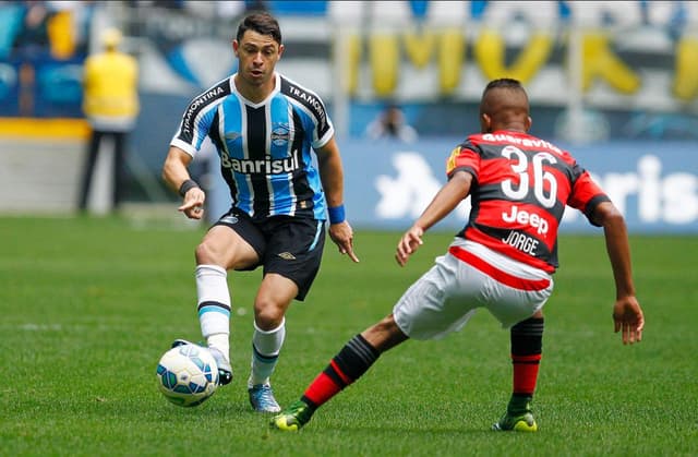 Giuliano e Jorge voltam a se enfrentar neste domingo, em Porto Alegre (Foto: Lucas Uebel/Grêmio)