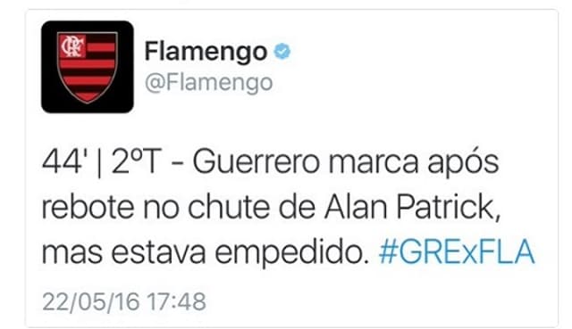 Erro do Twitter do Flamengo