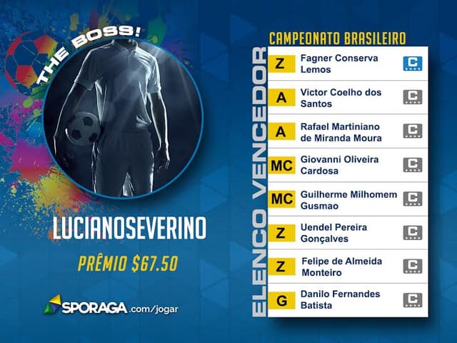 Confira escalação do time vencedor da rodada de 1/6 do Sporaga