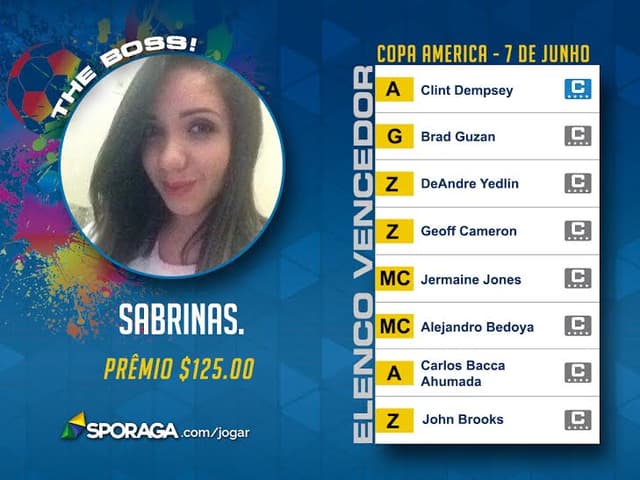 Usuária Sabrina foi uma das ganhadoras de recente rodada do Sporaga