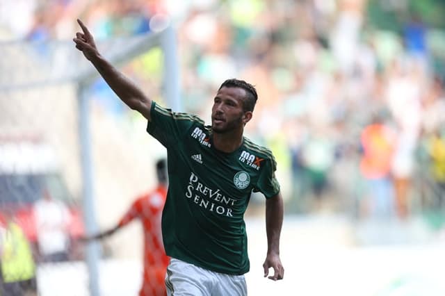 Leandro Pereira comemora gol pelo Palmeiras&nbsp;