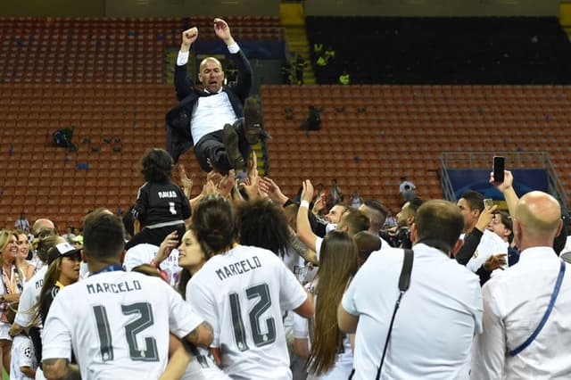 Zidane como técnico (Real Madrid) ganhou a última Champions League