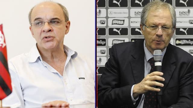 presidente do botafogo, Carlos Eduardo Pereira, e o do Flamengo, Eduardo Bandeira de Melo