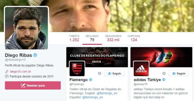 Diego começou a seguir o Flamengo na noite desta segunda-feira