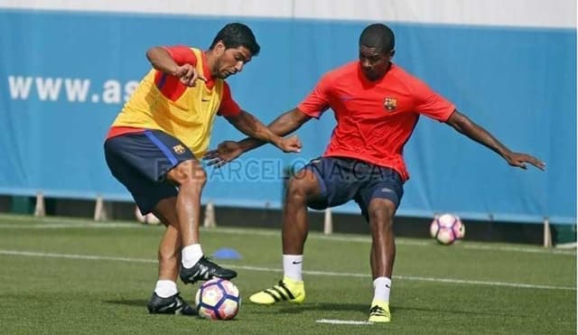 Suarez e Marlon - Treino do Barcelona