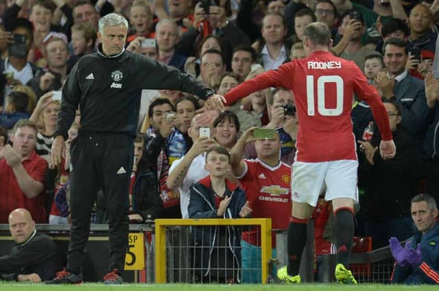 Mourinho e Rooney - Manchester United x Everton