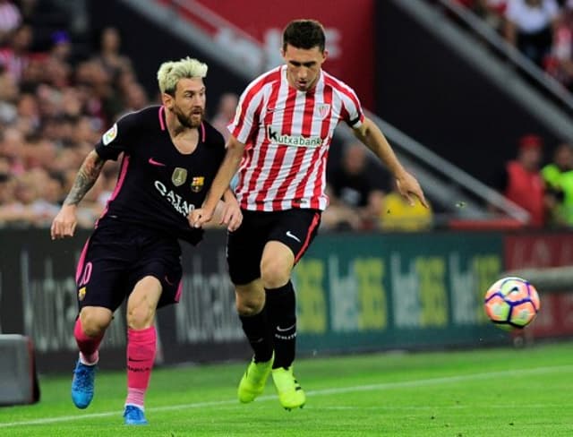 Messi e Laporte - Athletic Bilbao x Barcelona