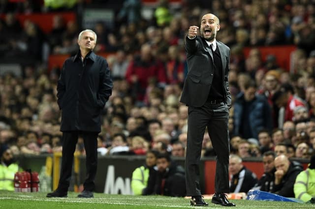 José Mourinho e Pep Guardiola - Manchester United x Manchester City