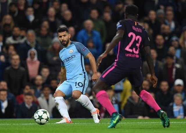 Agüero e Umtiti - Manchester City x Barcelona