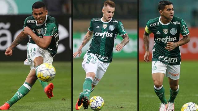 Gabriel Jesus, Róger Guedes e Dudu formam o trio mais utilizado no ataque do Palmeiras neste Brasileirão