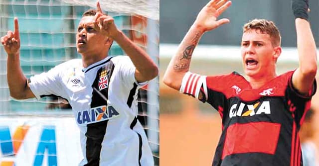 Felype Hebert, do Vasco, e Matheus Sávio, do Flamengo