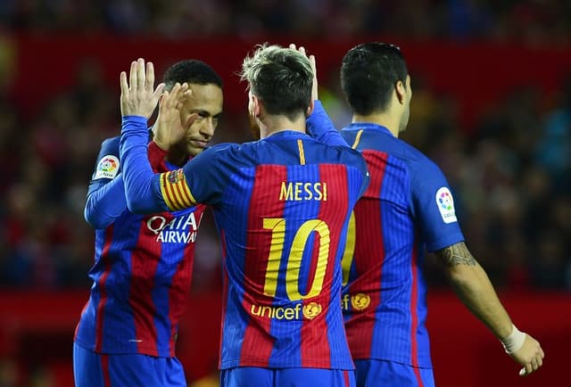 Messi, Neymar e Suárez - Sevilla x Barcelona