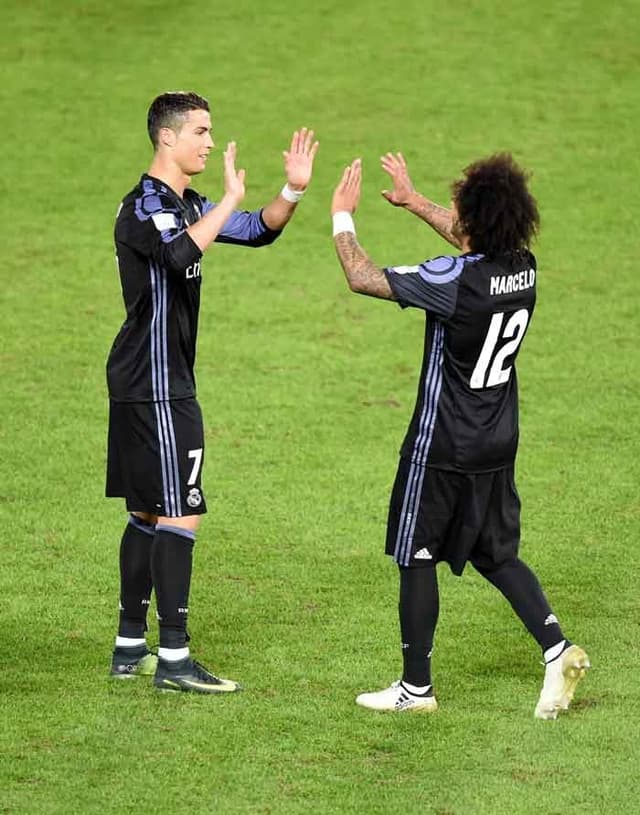 Real Madrid x América-MEX - Cristiano Ronaldo e Marcelo