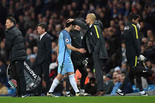 Gündogan e Guardiola - Manchester City x Watford