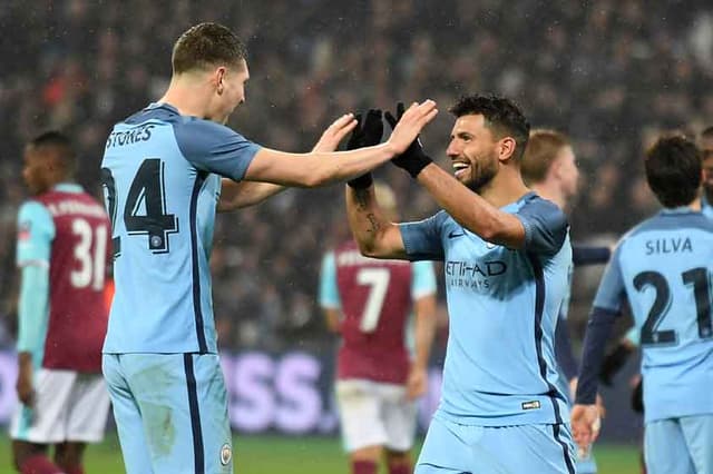 Stones e Agüero - West Ham x Manchester City