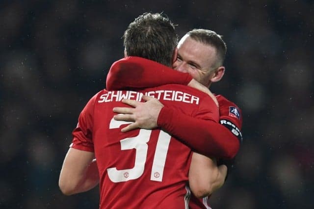 Schweinsteiger e Rooney - Manchester United x Wigan