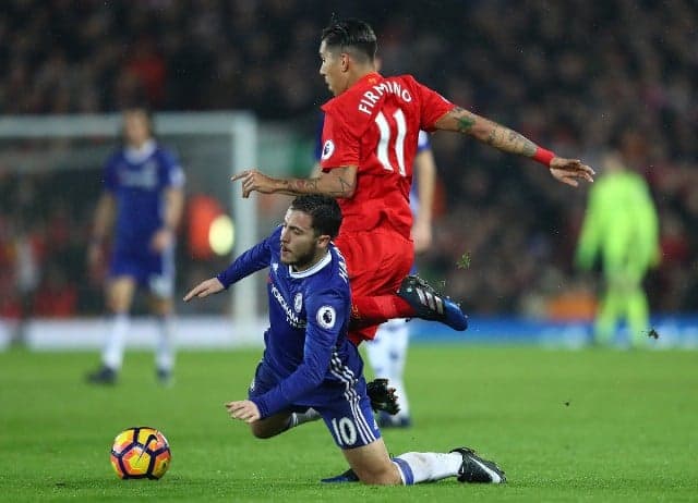 Hazard e Firmino - Liverpool x Chelsea