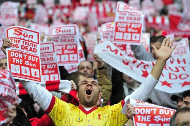 Protesto da torcida do Liverpool