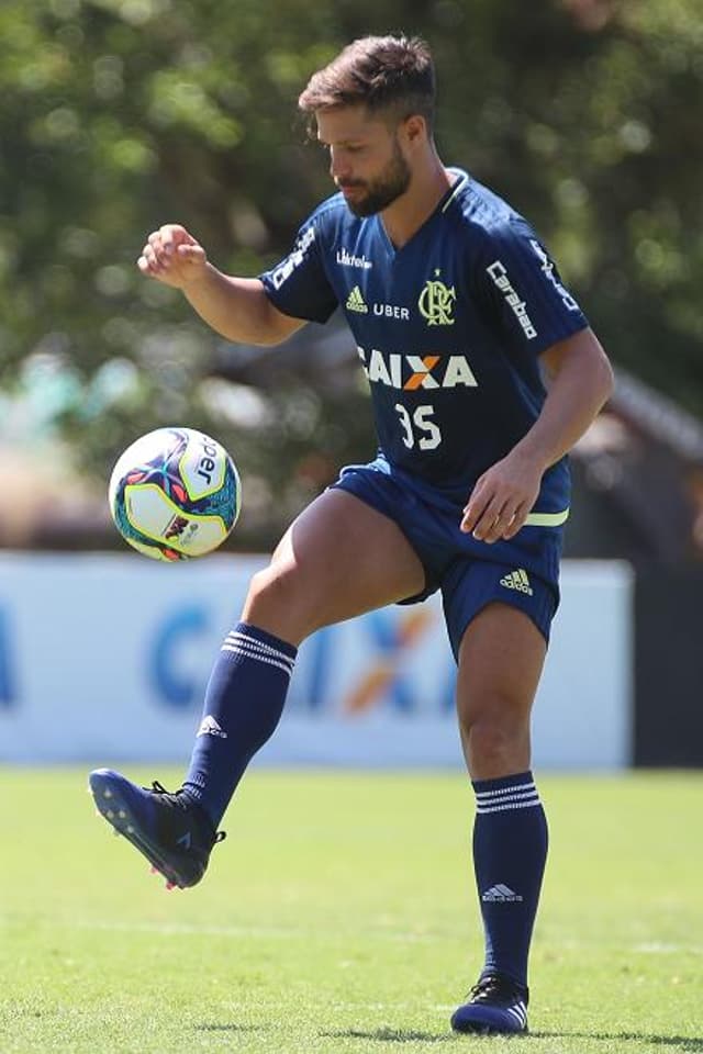 Diego durante o treino