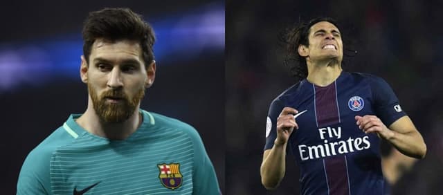 Montagem Messi e Cavani