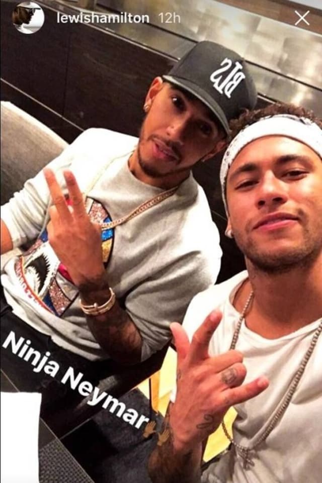 Neymar e Hamilton são amigos pessoais