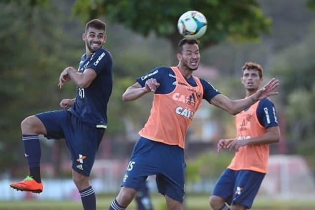 Jogadores em treino do Flamengo