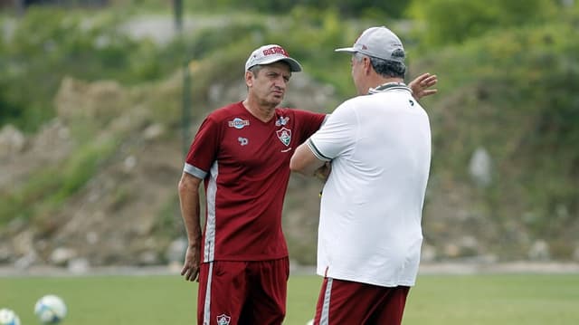 Treino do Fluminense - Abel Braga e Leomir