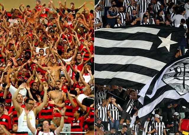 Montagem - Flamengo e Botafogo
