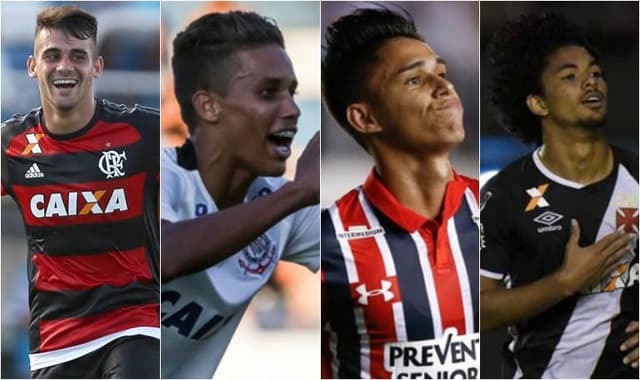 Veja promessas que são titulares ou estão em busca de espaço nos elencos dos grandes times do futebol brasileiro