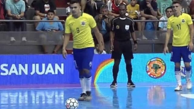 Seleção Brasileira de Futsal que venceu a Bolívia ontem na Copa América