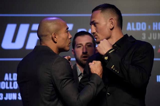 José Aldo encara Max Holloway em coletiva de imprensa do UFC Rio