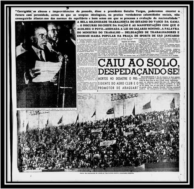 Especial 90 anos de São Januário - Jornal A Noite noticiando discurso de Vargas em São Januário