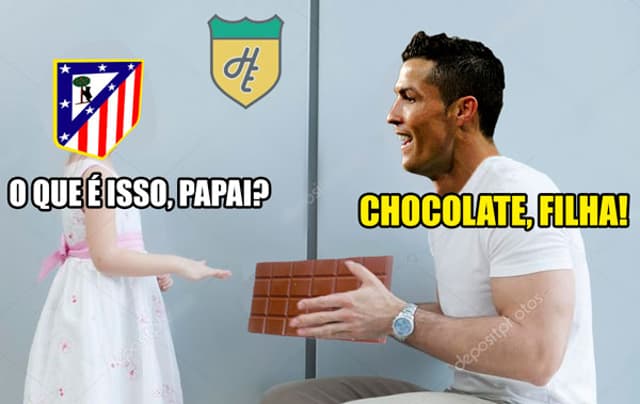 Memes brincaram com os 3 gols de CR7 e a freguesia do Atlético de Madrid