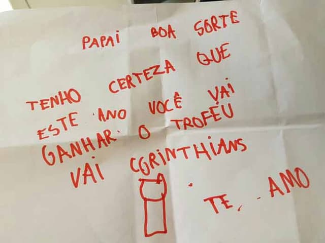 Carta de Leonardo, filho de Fábio Carille